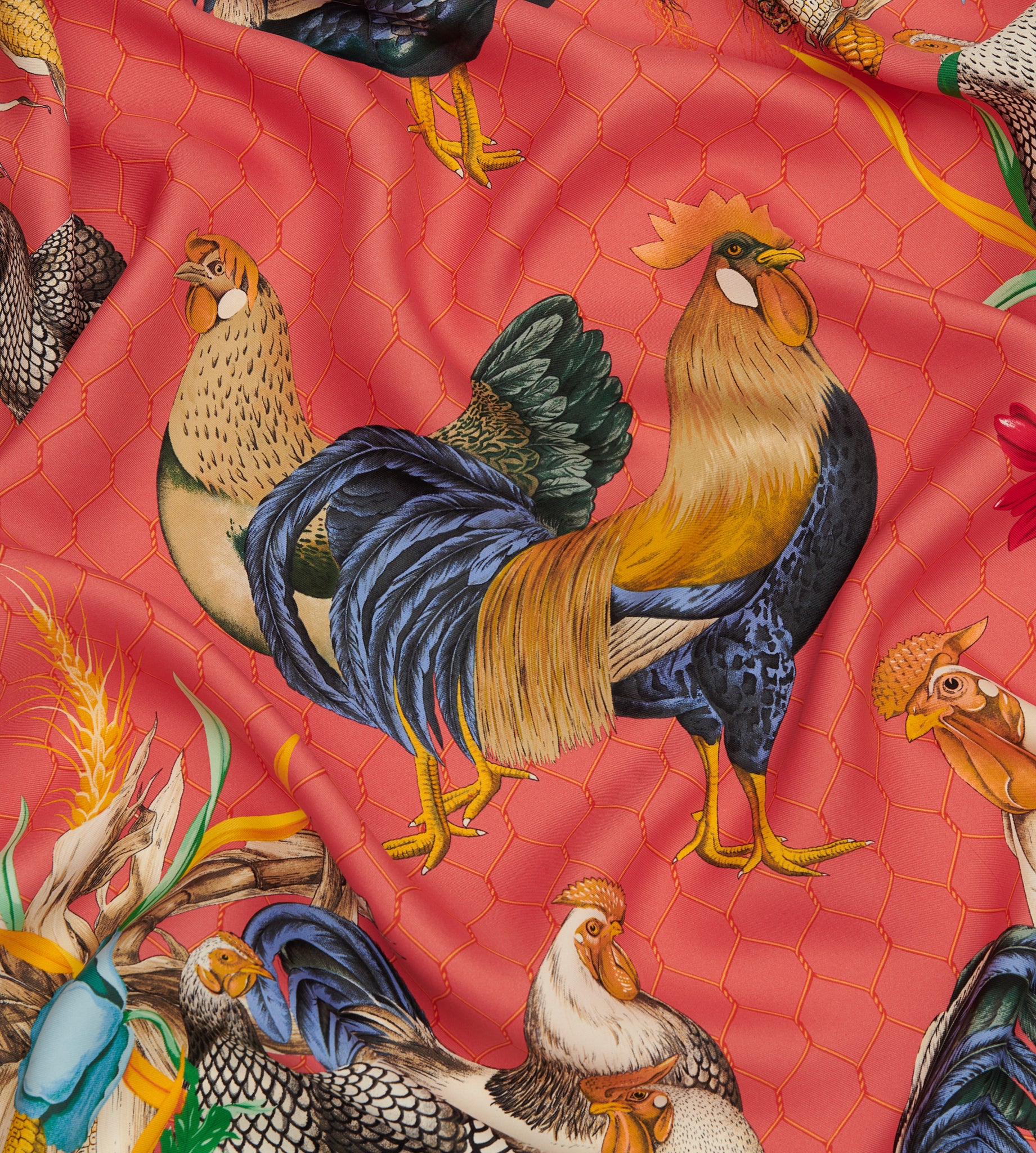 mantero-1902-archivio-n-44-il-gallo-classic-carr-foulard-in-seta-orlato-a-mano-9 image 4
