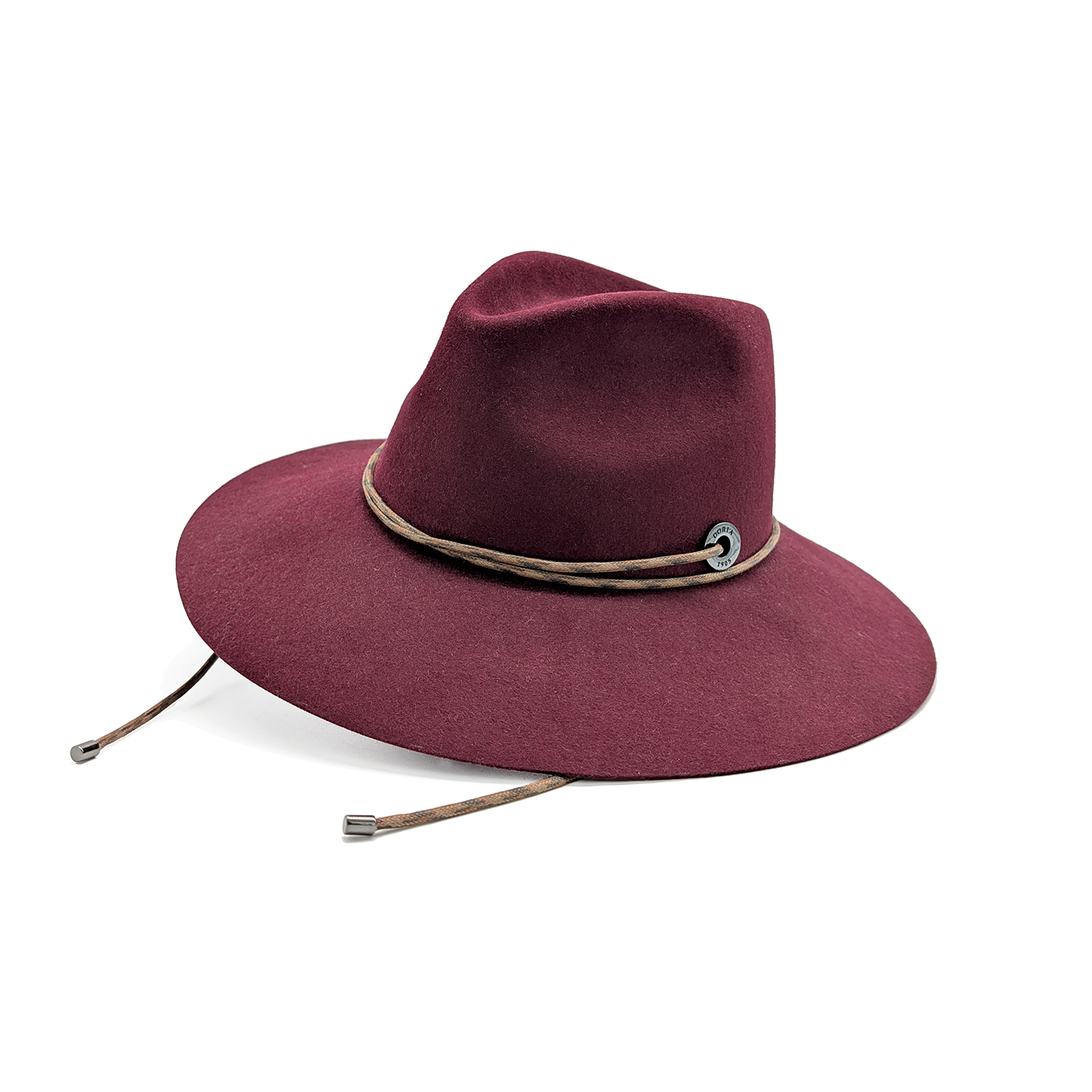 doria-1905-morgane-cappello-a-tesa-larga-in-feltro-di-lapin-rosso-negroamaro image 1