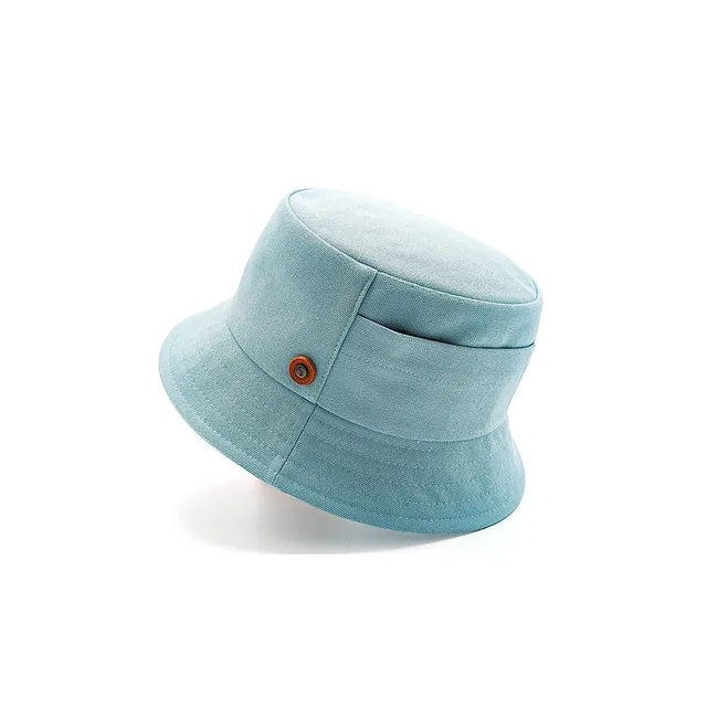 doria-1905-boris-bucket-in-tela-olona-azzurro-piscina-con-tasca image 1
