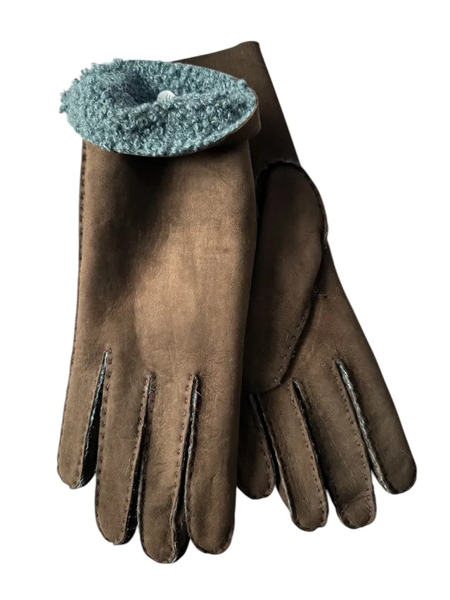 merola-gloves-guanti-in-shearling-cuciti-a-mano-made-in-italy-marrone-blu-polver image 1