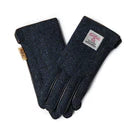 cappellificio-biellese-1935-guanti-da-uomo-in-harris-tweed-blu-con-motivo-a-spin image 1