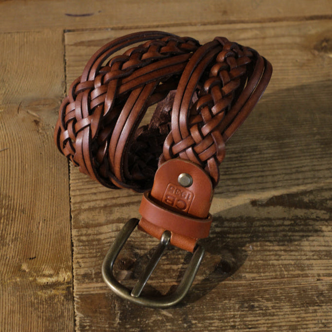 cintura-intrecciata-in-pelle-cappellificio-biellese-1935-breided-belt-a40 image 3