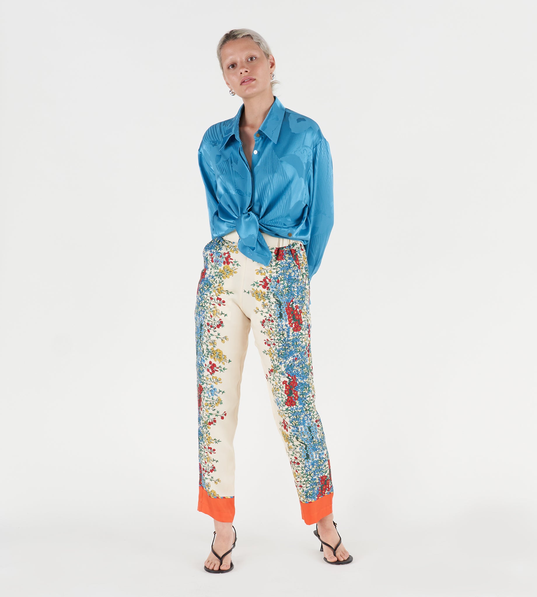mantero-1902-doris-pantaloni-in-seta-cropped image 2
