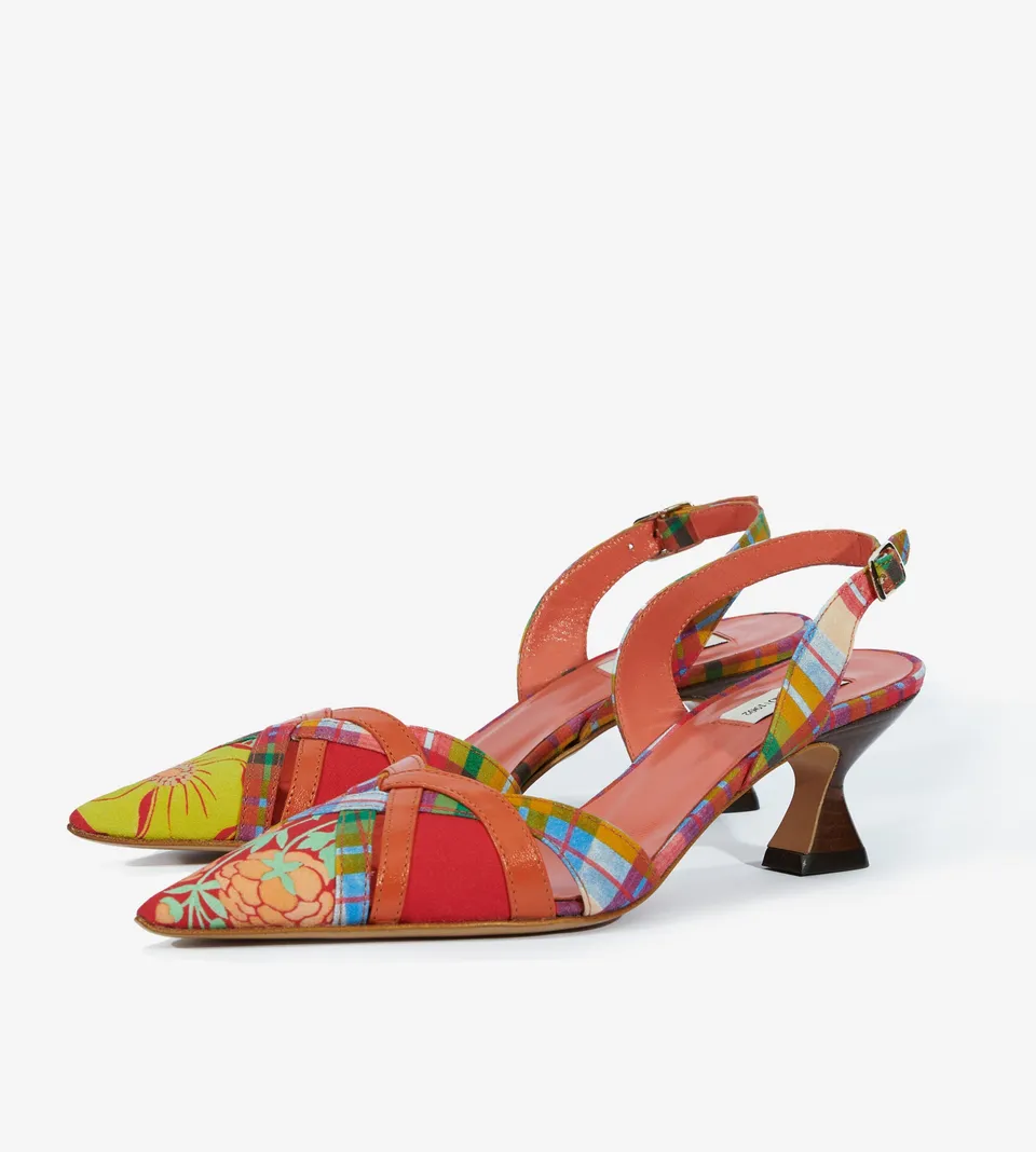 mantero-1902-peonia-slingback-in-cotone image 1