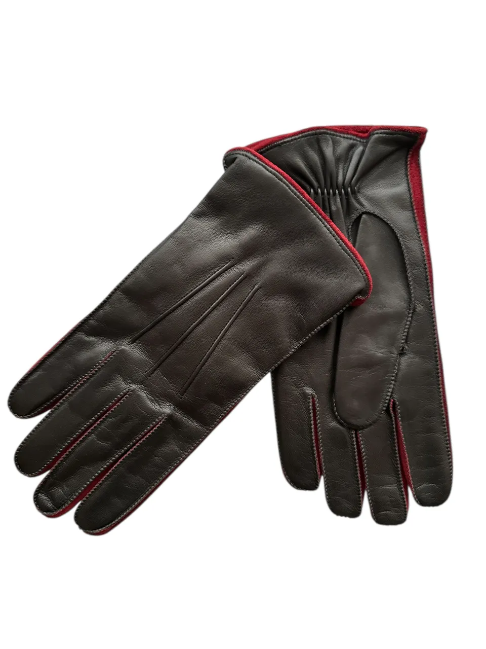 merola-gloves-guanti-in-pelle-nappa-con-profilo-in-suede-e-fodera-in-cashmere-gr image 1