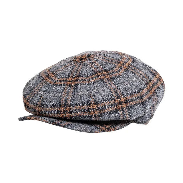 doria-1905-lord-coppola-irlandese-8-spicchi-tartan-grigio image 1