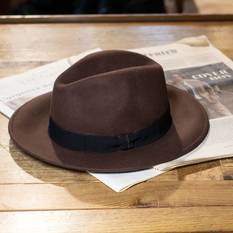 cappellificio-biellese-1935-fedora-arancione-spicy-con-doppio-nastro-e-fodera-in image 1