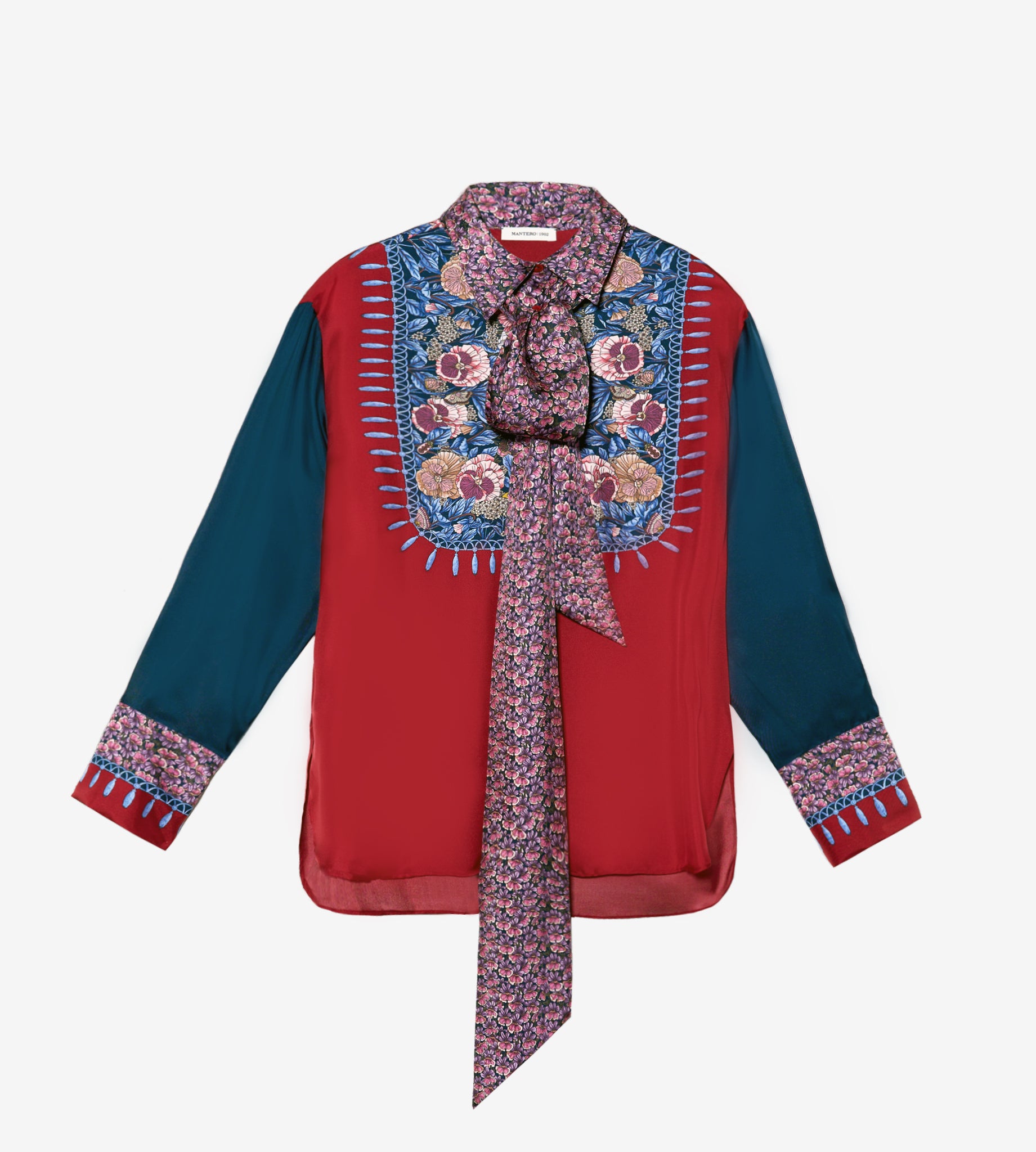 mantero-1902-dafne-blusa-con-sciarpa-rimovibile image 1