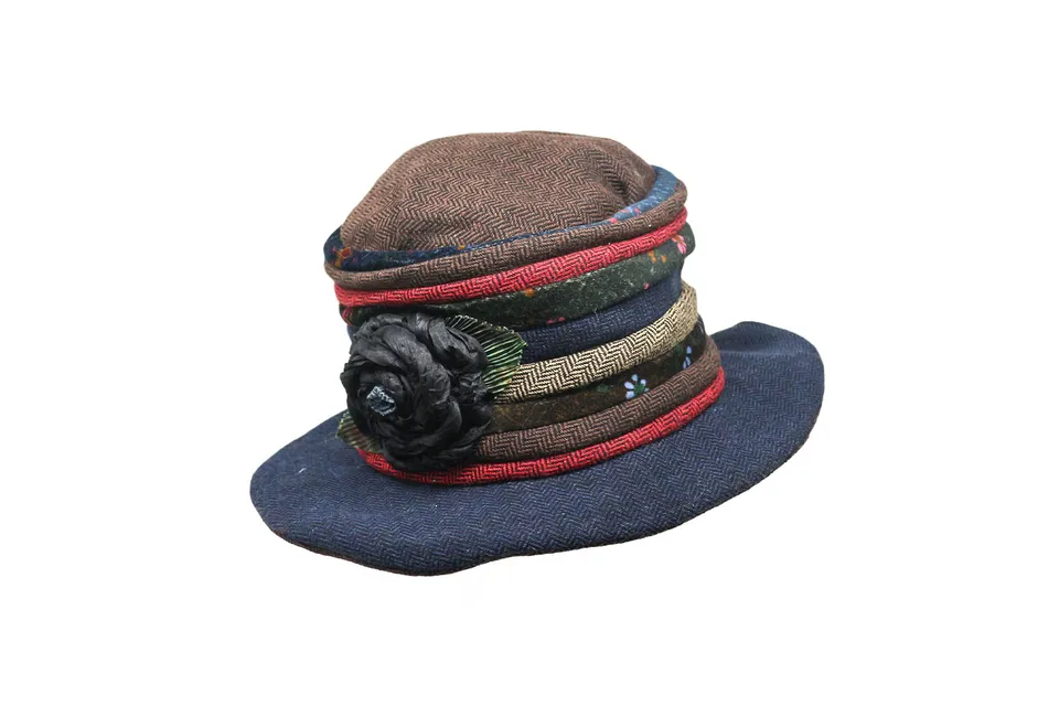 grevi-zer-cappello-artigianale-in-tessuto-herringbone-spina-di-pesce image 1