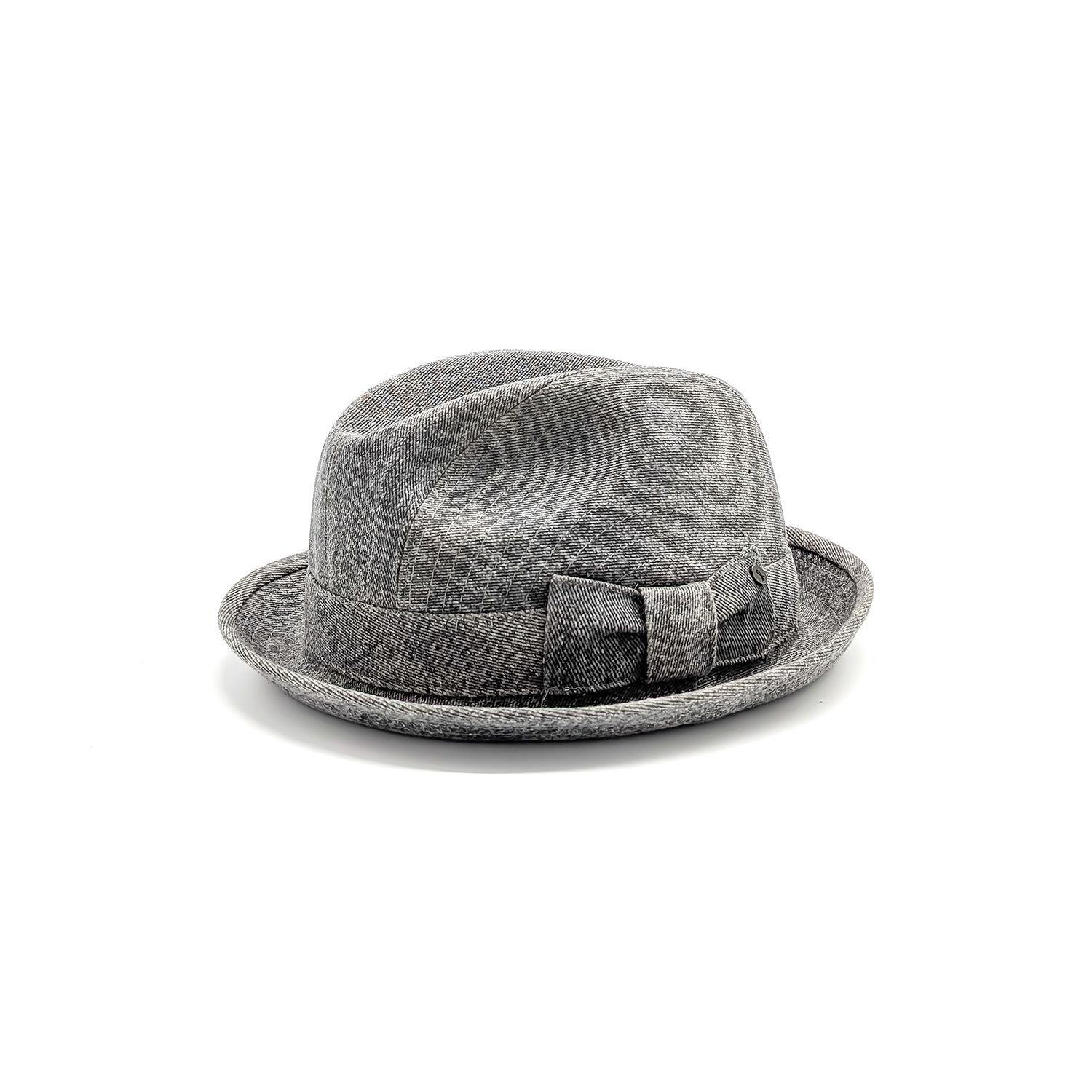 doria-1905-sabino-cappello-fedora-in-denim-raw-black image 1