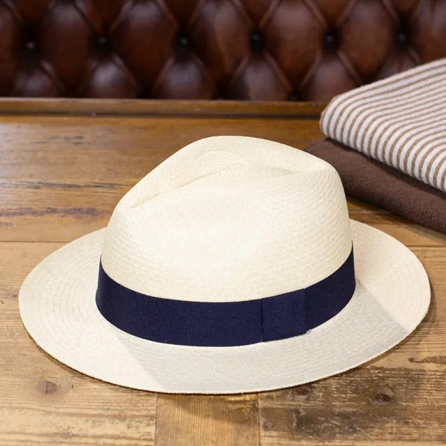 cappellificio-biellese-1935-originale-panama-nero-cappello-in-paglia-naturale-ec image 1