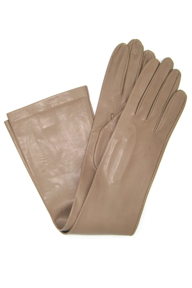 sermoneta-gloves-guanto-10bt-in-nappa-con-fodera-in-seta-toupe image 1