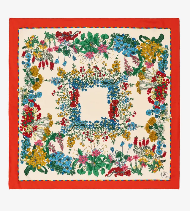 mantero-1902-archivio-n-59-flowers-grand-slam-foulard-classico-90x90-cm image 1