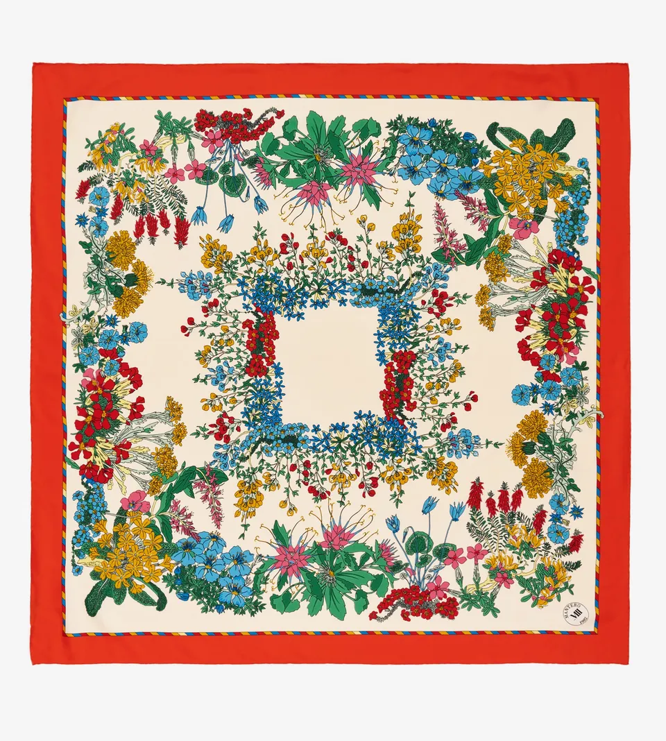 mantero-1902-archivio-n-59-flowers-grand-slam-foulard-classico-90x90-cm image 1