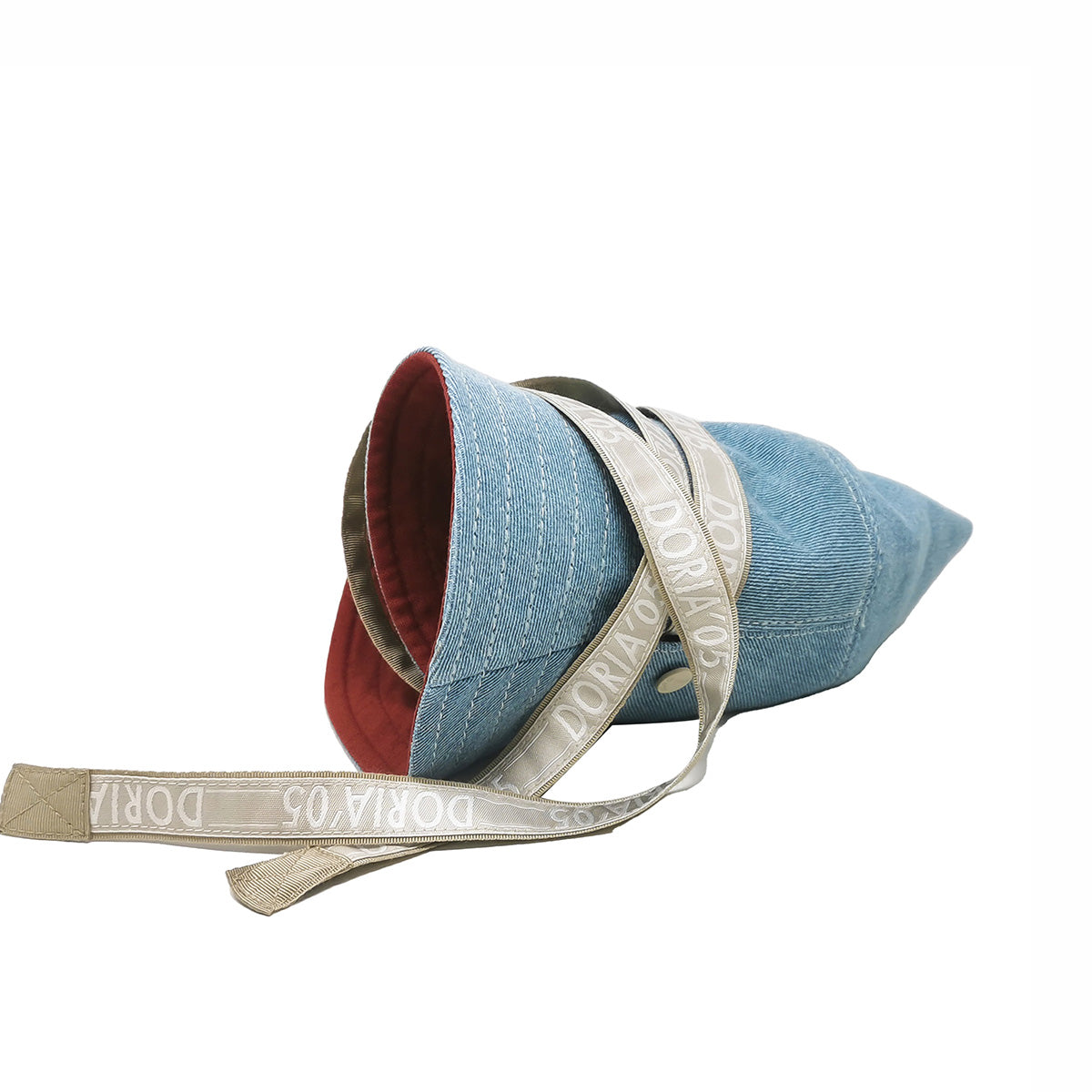 doria-1905-orano-cappello-bucket-reversibile-denim-rosso-bauxite image 3