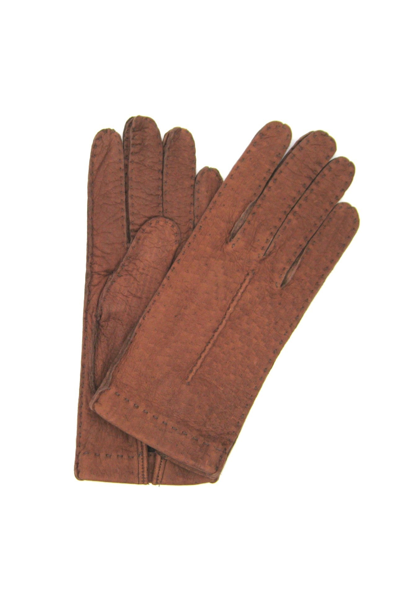 sermoneta-gloves-guanto-classico-in-peccary-sfoderato-cucito-a-mano-tabacco image 1