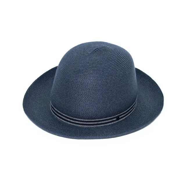 doria-1905-cappello-a-cupola-libera-in-treccia-di-papier-blu-notte image 1