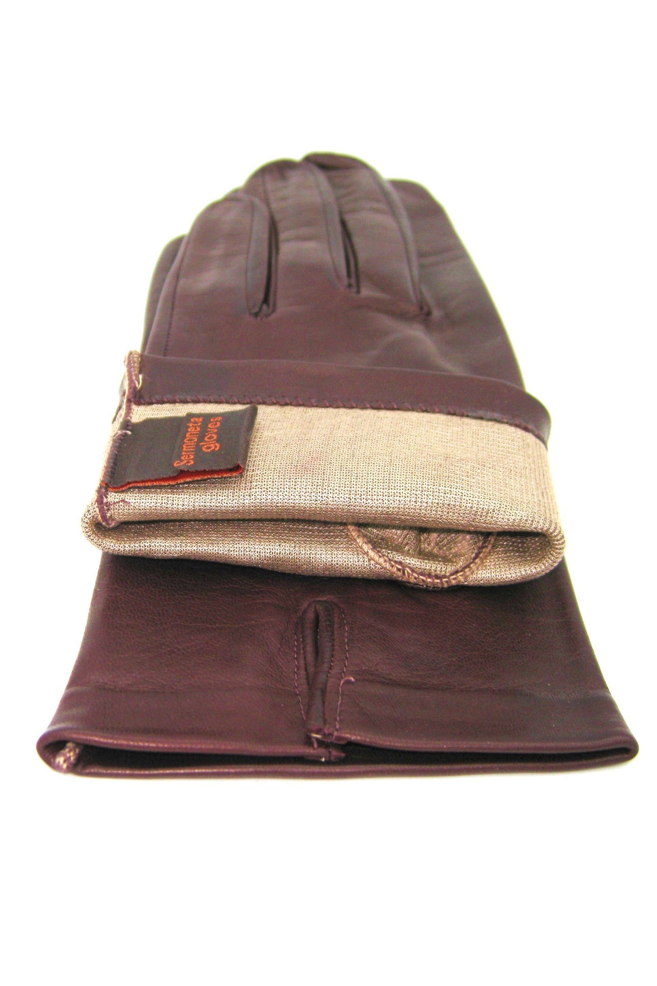 sermoneta-gloves-guanto-classico-in-nappa-foderato-di-seta-bordeaux-da-donna image 4