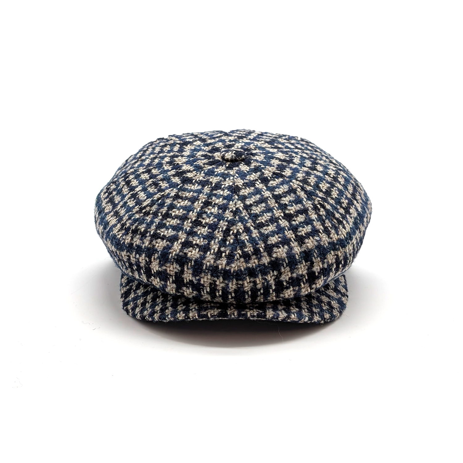 doria-1905-lord-berretto-irlandese-a-spicchi-in-tweed-pied-de-poule-grigio-blu image 3