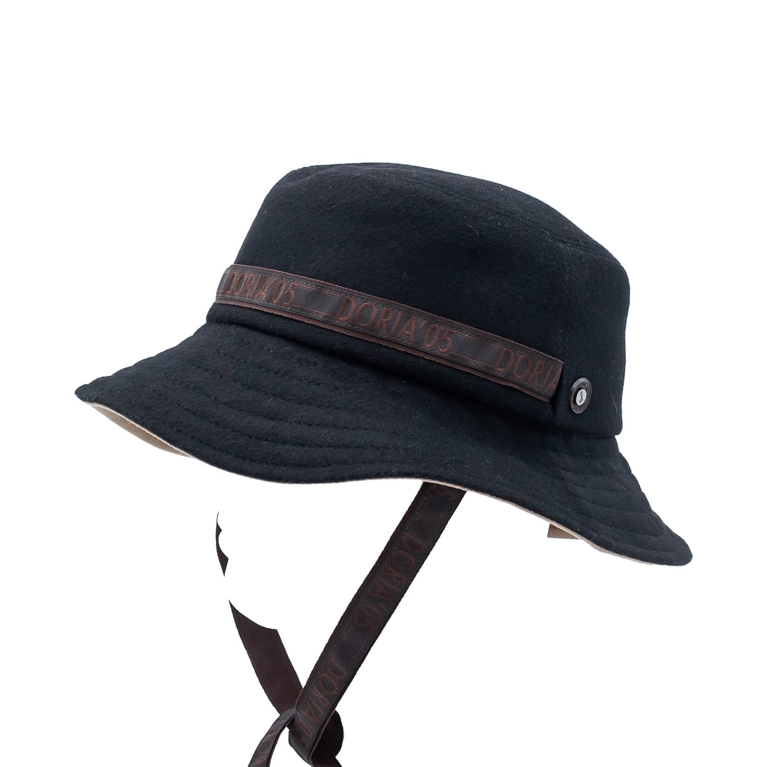 doria-1905-orano-cappello-bucket-reversibile-nero-kaki-in-cotone image 3