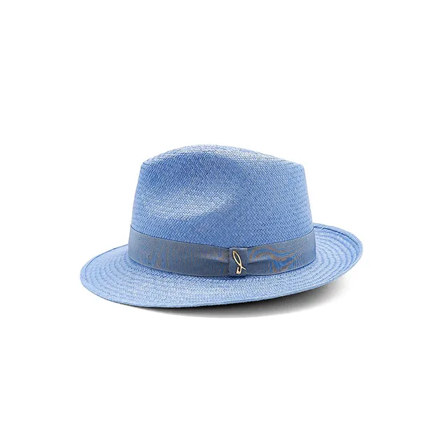 doria-1905-droplet-cappello-panama-tesa-piccola-azzurro-orizzonte image 1