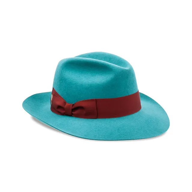 doria-1905-dalida-fedora-feltro-lapin-azzurro-cinta-borgogna image 1