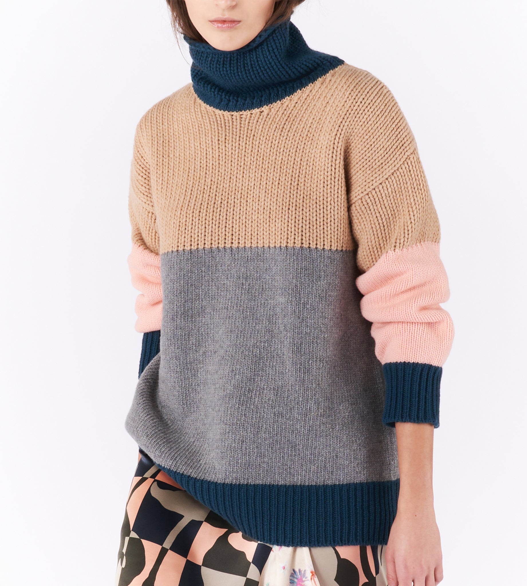 mantero-1902-laura-maglione-collo-alto-in-lana-color-block image 5