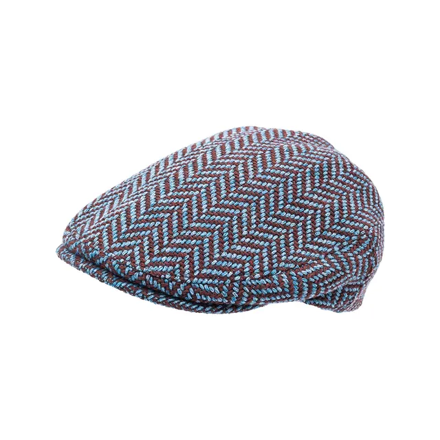 doria-1905-golf-coppola-piatta-in-baby-alpaca-celeste-bordeaux image 1