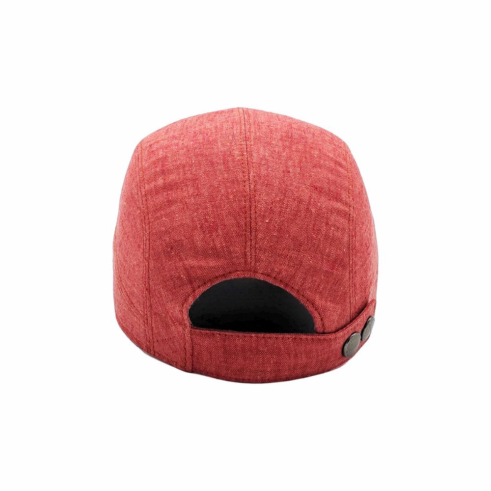 doria-1905-dakota-cappello-da-baseball-in-lino-chambray-rosso-pomodoro image 4