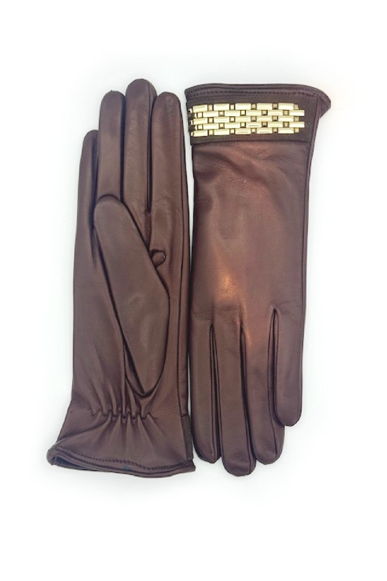 sermoneta-gloves-guanti-in-nappa-con-applicazione-dorata-al-polso-mink image 2