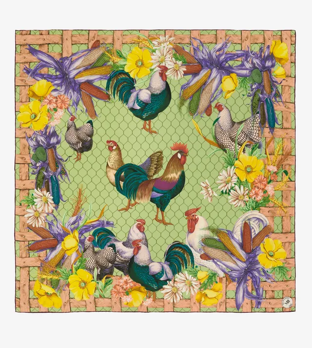 mantero-1902-archivio-n-44-il-gallo-classic-carr-90x90-cm image 1