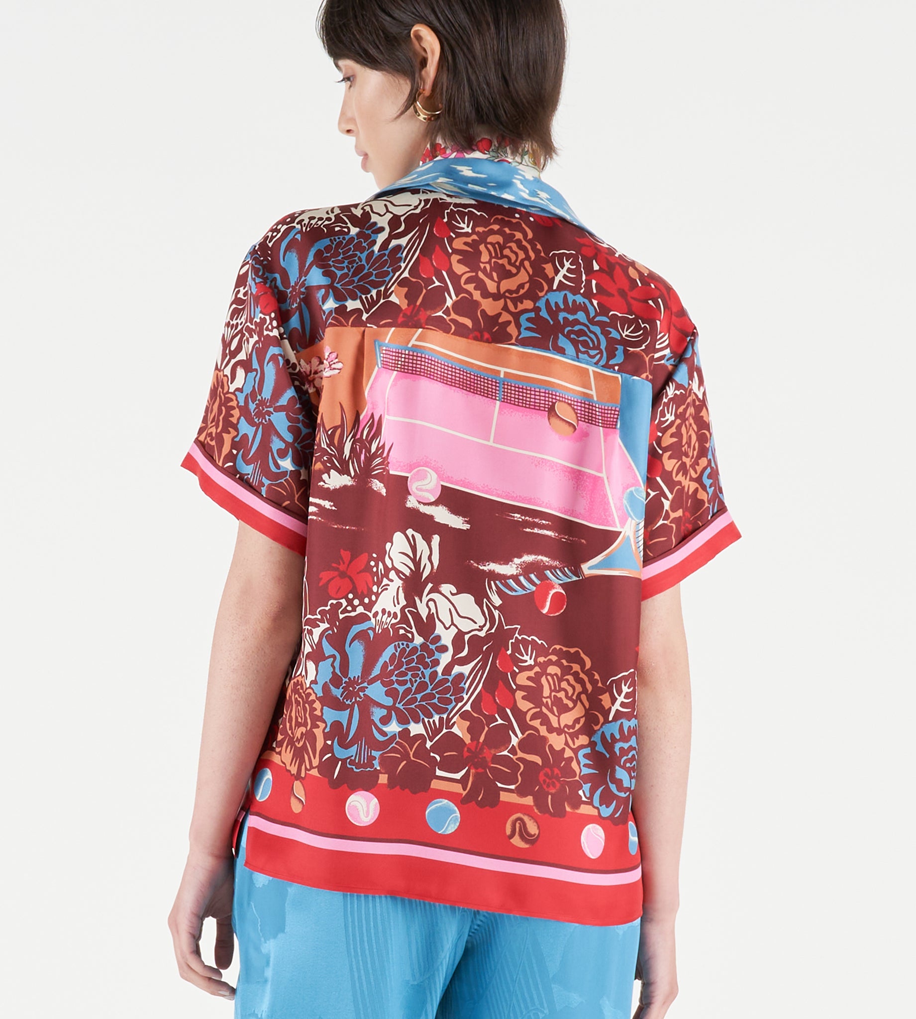 mantero-1902-cora-camicia-maniche-corte-in-seta-con-stampa-piazzata-made-in-ital image 3