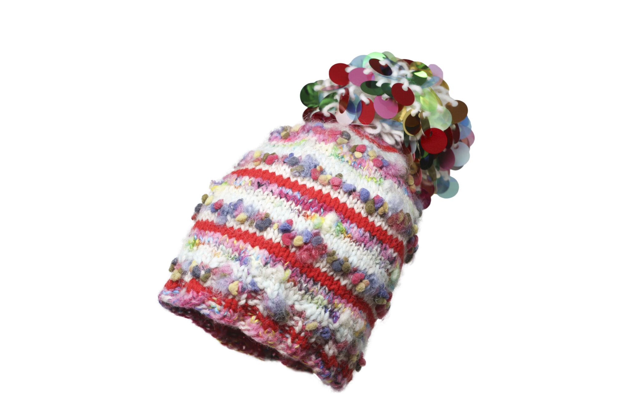 grevi-motley-cappello-invernale-con-pom-pom-paillettes image 1