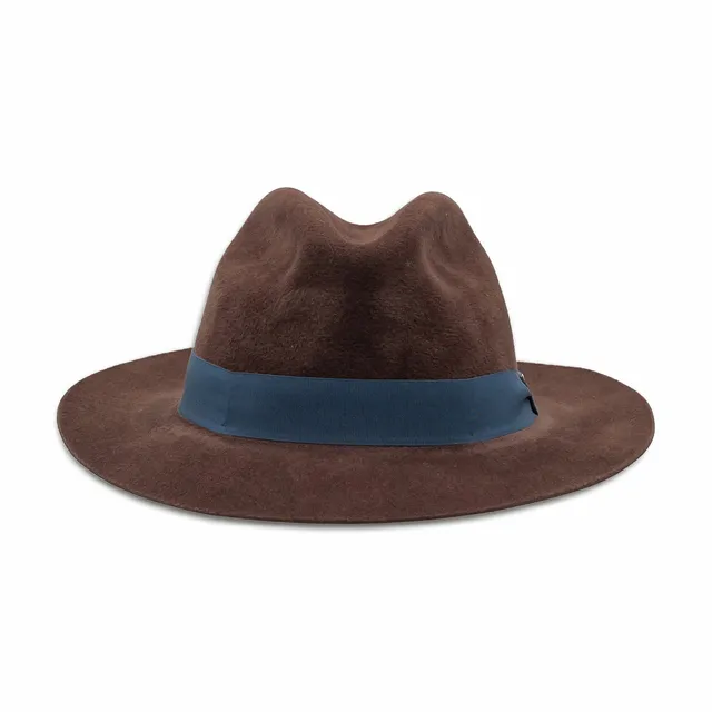 doria-1905-roberto-cappello-fedora-velour-marrone-cioccolato image 1