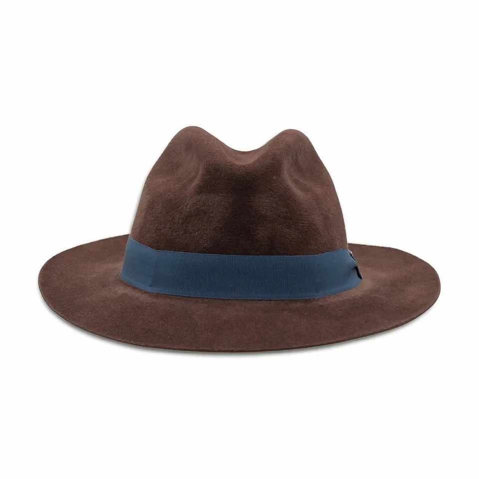 doria-1905-roberto-cappello-fedora-velour-marrone-cioccolato image 1