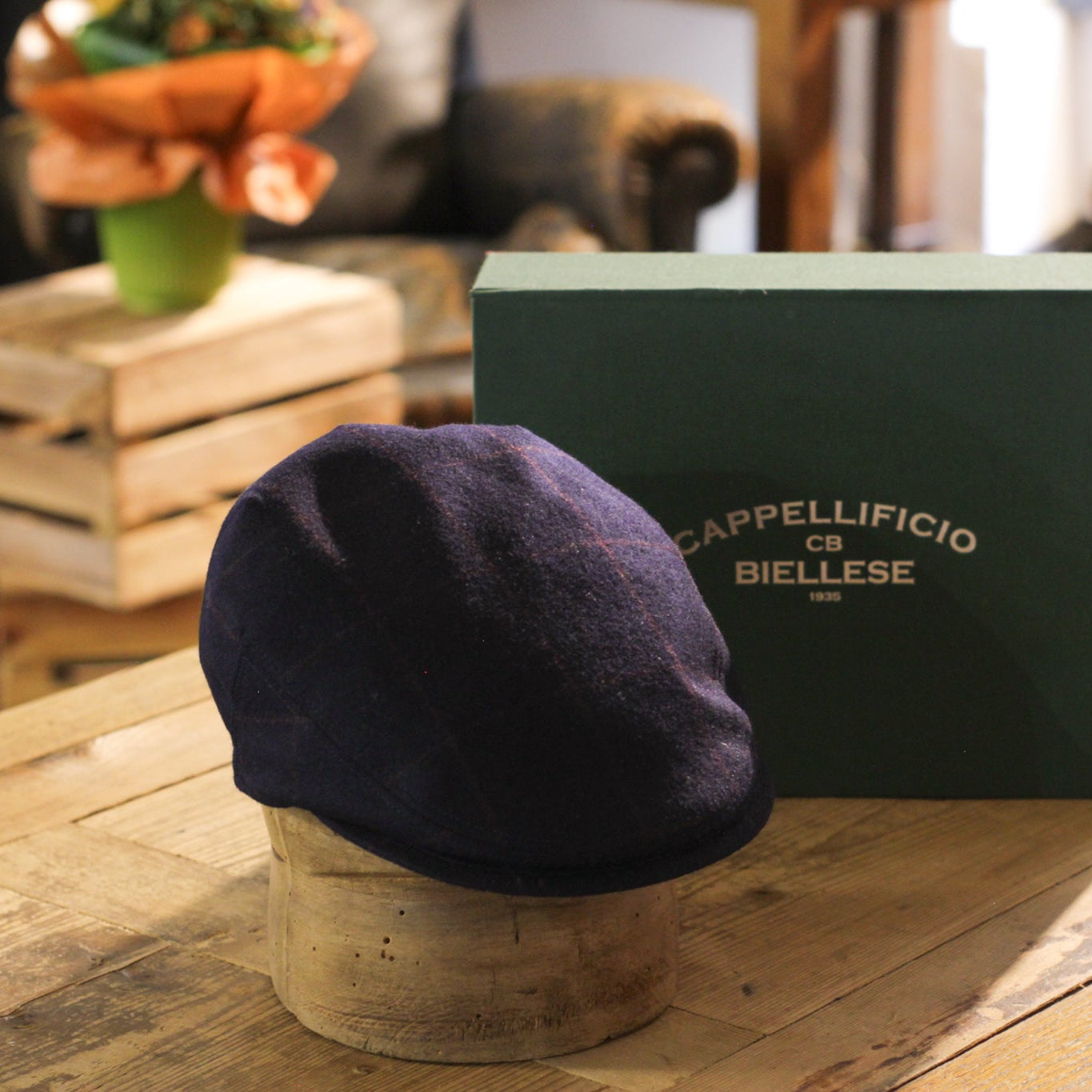 cappellificio-biellese-1935-county-cap-wild-moss-cappello-piatto-in-lana image 1