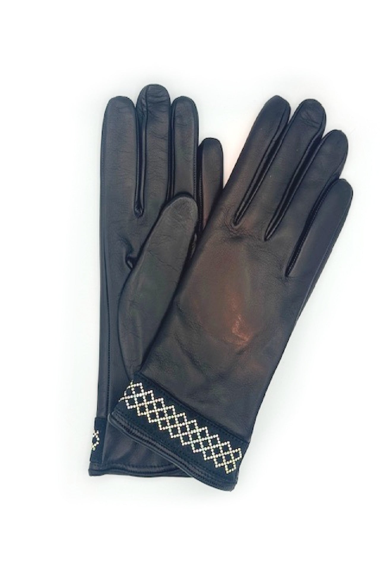 sermoneta-gloves-guanto-in-nappa-con-bracciale-strass-al-polso-nero image 1
