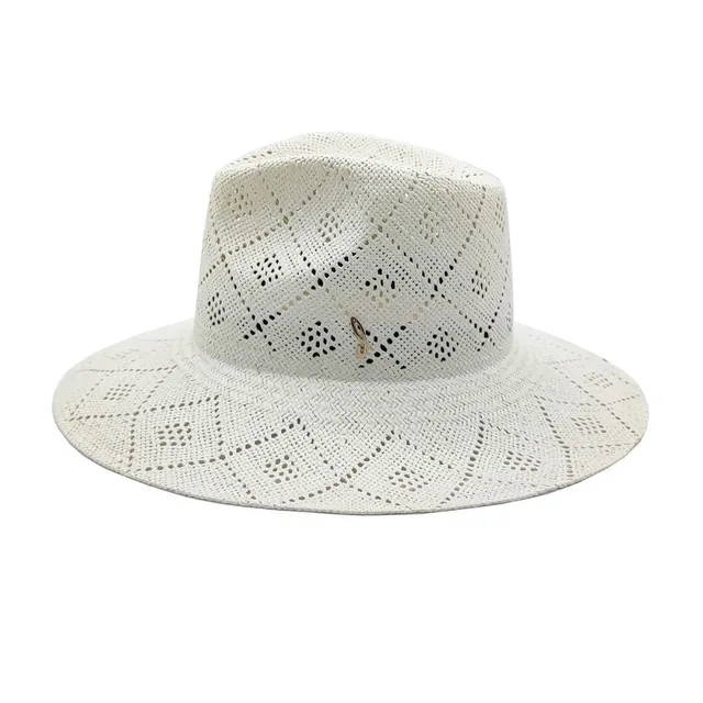 doria-1905-ernest-lace-cappello-tesa-larga-intreccio-carta-bianco image 1