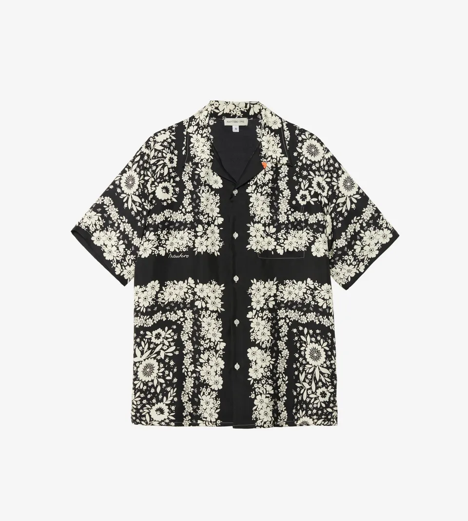 mantero-1902-aloha-camicia-hawaiana-in-twill-di-seta-con-bottoni-logati image 1