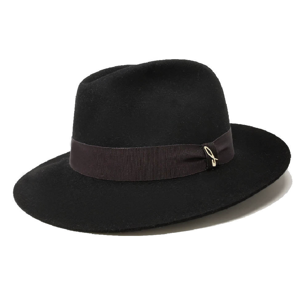 doria-1905-roberto-cappello-fedora-in-feltro-di-lapin-rasato-nero image 1