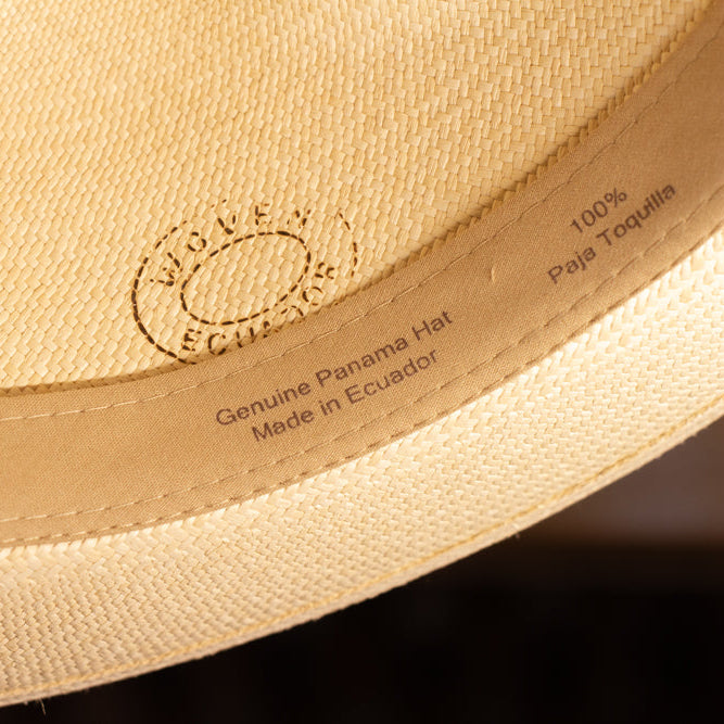 cappellificio-biellese-1935-originale-panama-nero-cappello-in-paglia-naturale-ec image 2