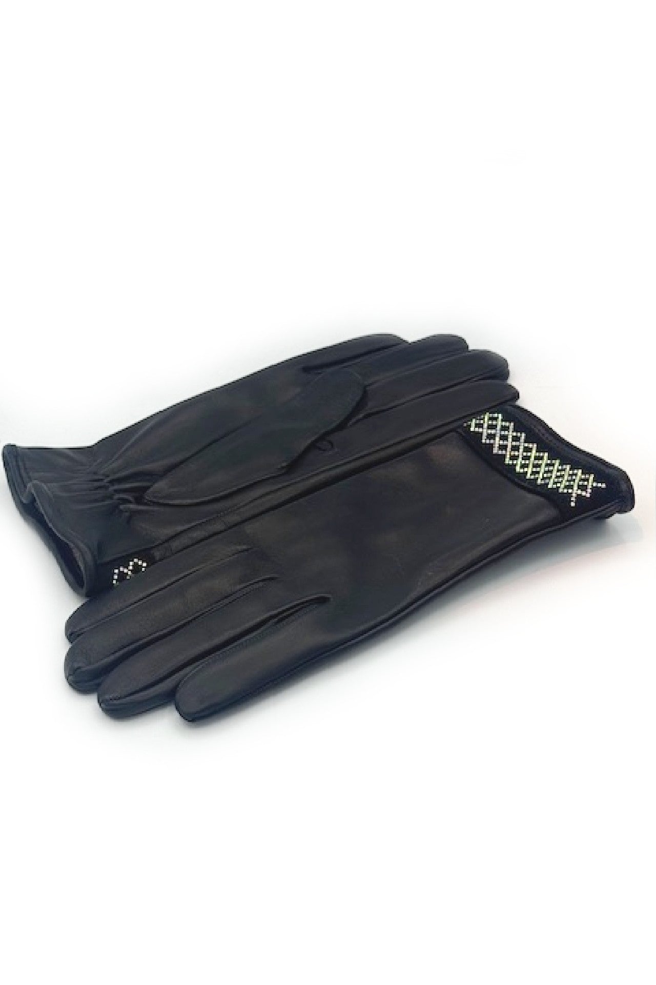 sermoneta-gloves-guanto-in-nappa-con-bracciale-strass-al-polso-nero image 3