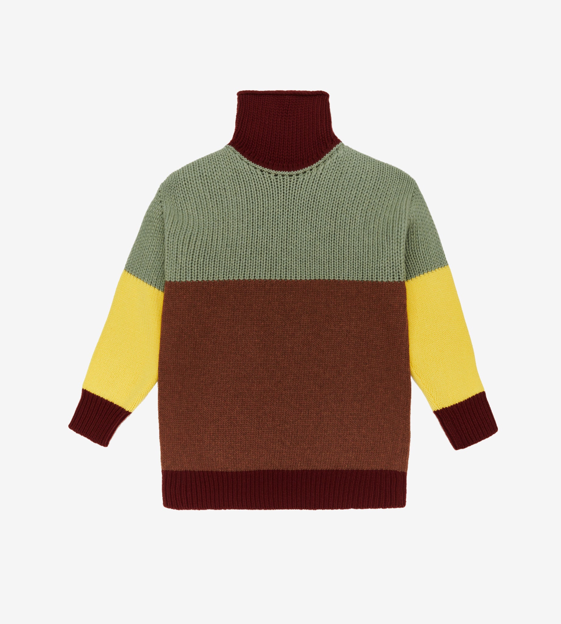 mantero-1902-laura-maglione-a-collo-alto-in-lana-color-block image 1