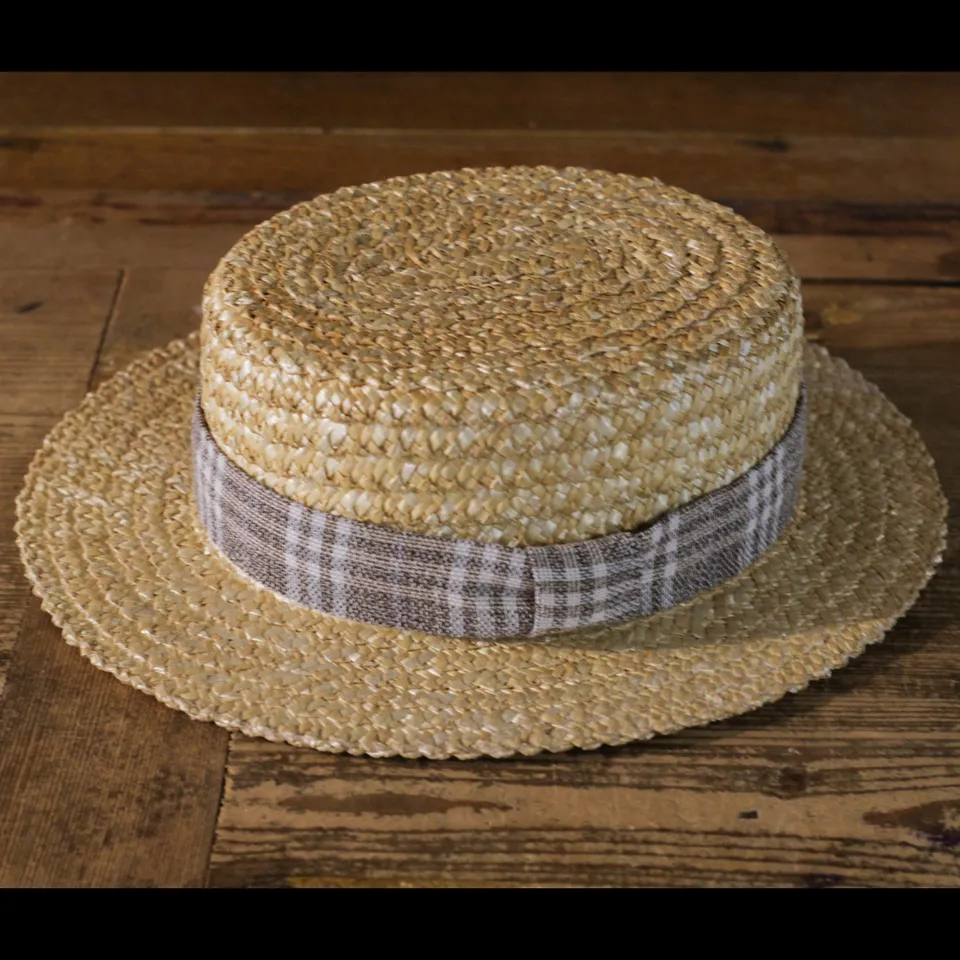 cappellificio-biellese-1935-boater-paglia-intrecciata-rigida-fantasia-light-grey image 1