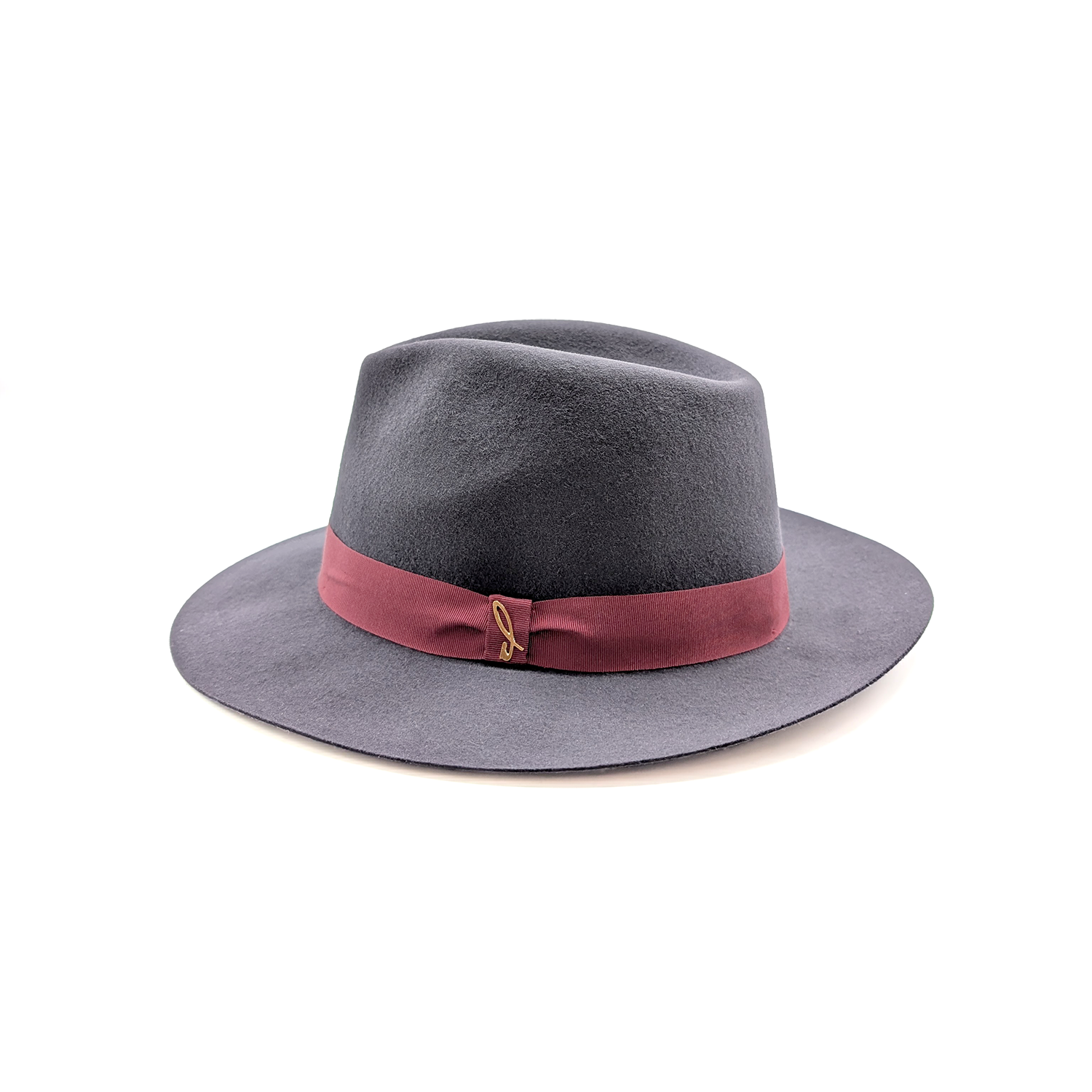 doria-1905-drop-cappello-in-feltro-di-lapin-rasato-grigio-temporale-con-cinta-ro image 3