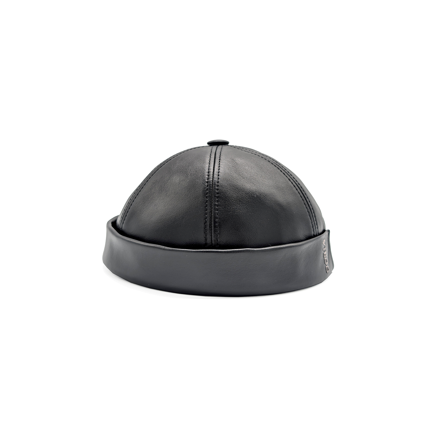 doria-1905-docker-berretto-zuccotto-ecopelle-nero image 3