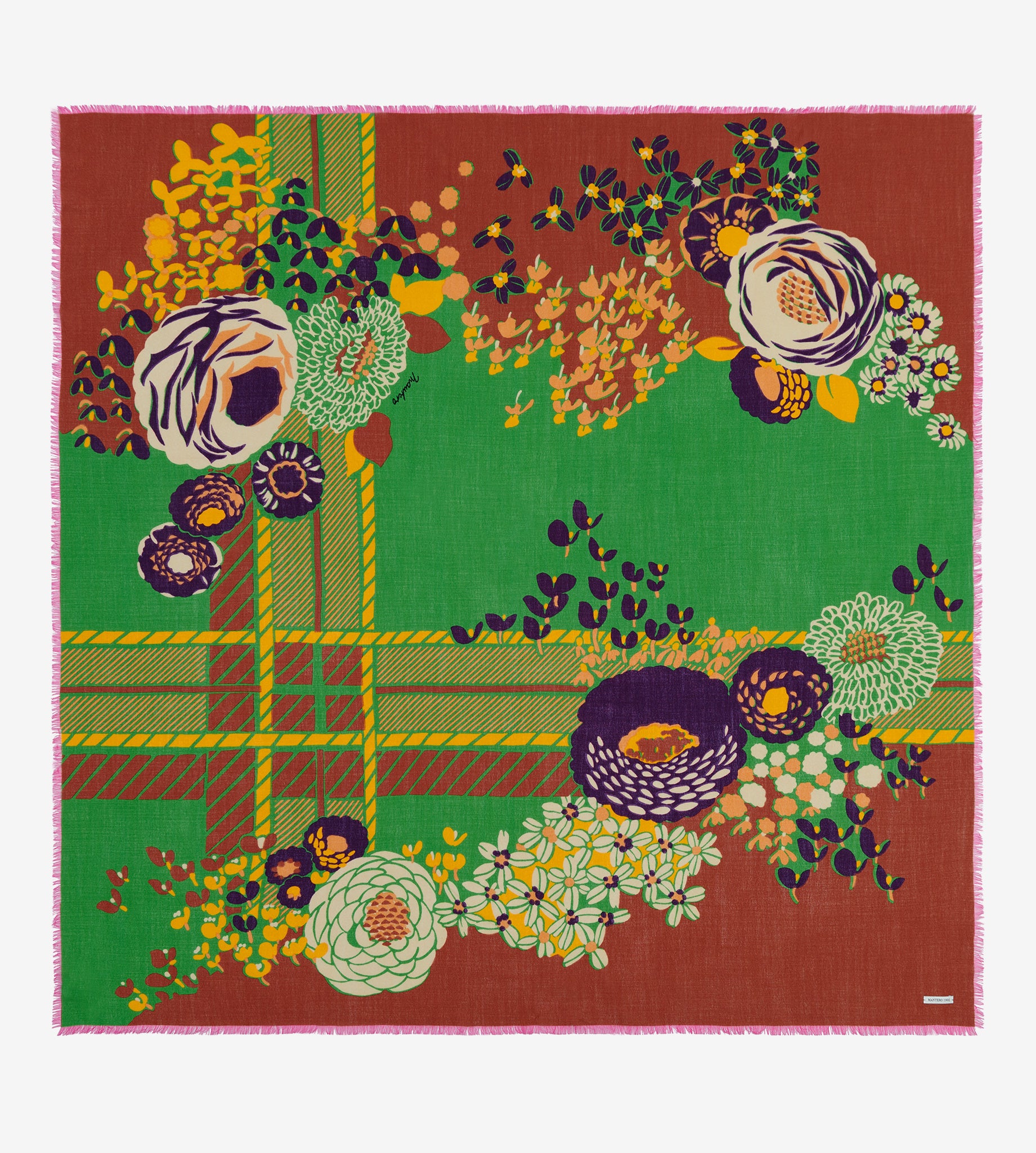 mantero-1902-orangerie-grand-carr-140x140-cm-sfrangiato-a-mano-made-in-italy image 1