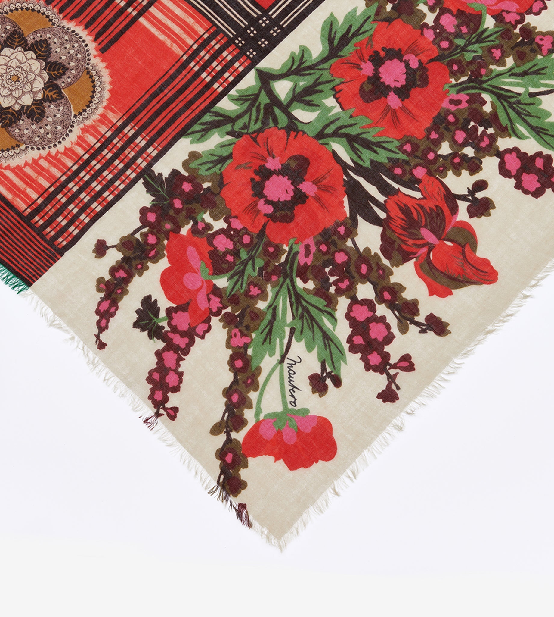 mantero-1902-jardin-des-vestiges-small-carr-70x70-in-seta-sfrangiato-a-mano image 2