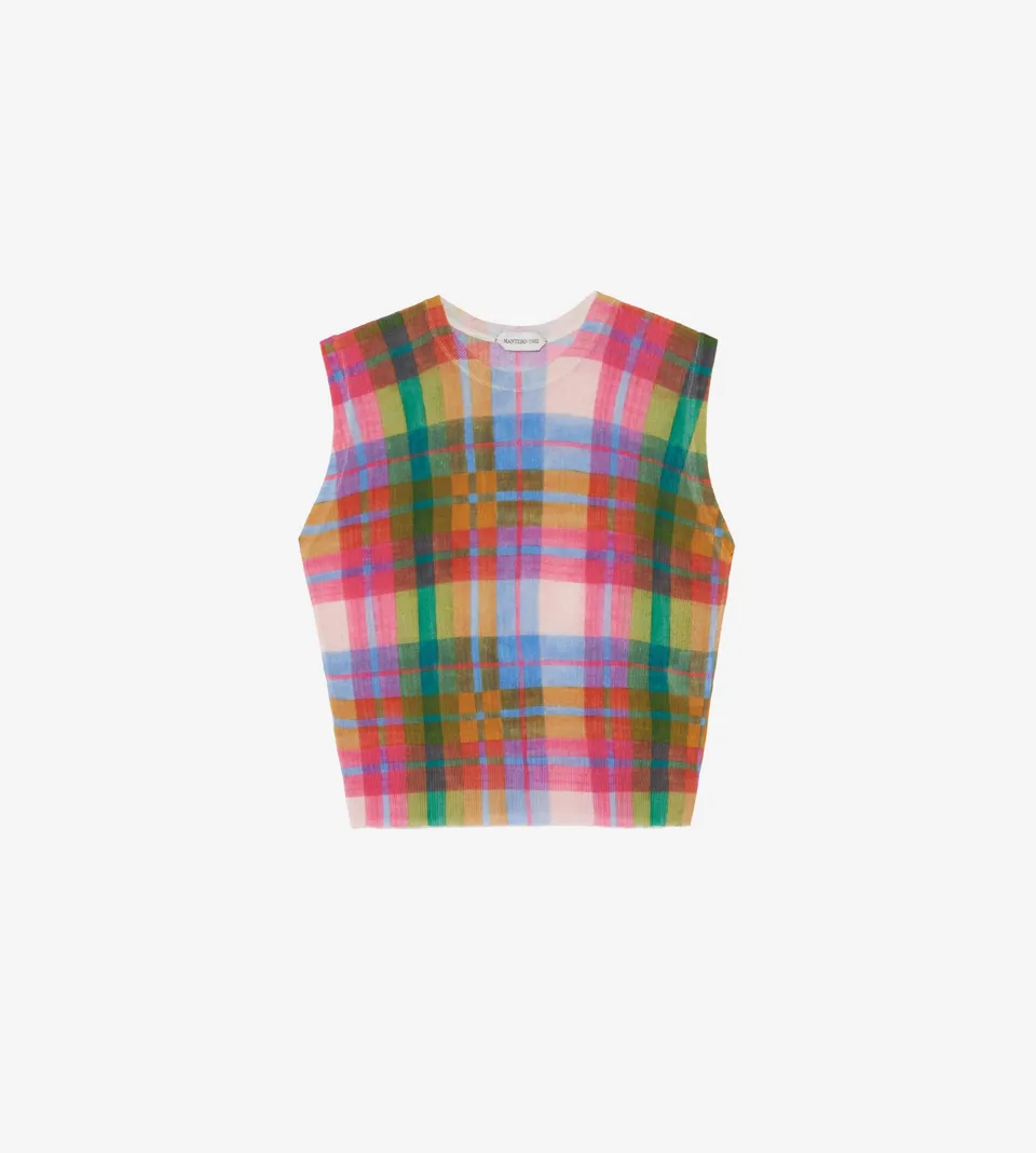mantero-1902-meghan-top-di-maglia-in-cotone-cropped image 1