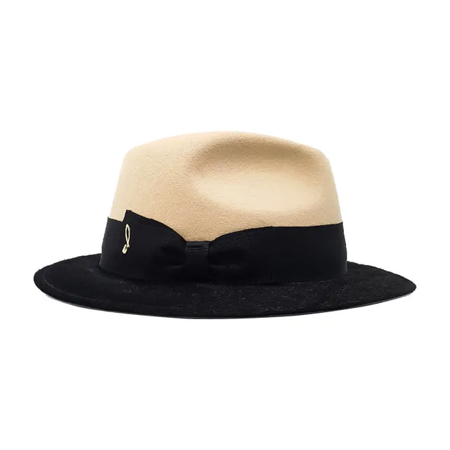 doria-1905-bradine-cappello-fedora-in-feltro-ed-eco-cavallino-nero-ostrica image 1